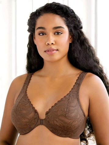 Stretch-Lace Bra With Front Closure
