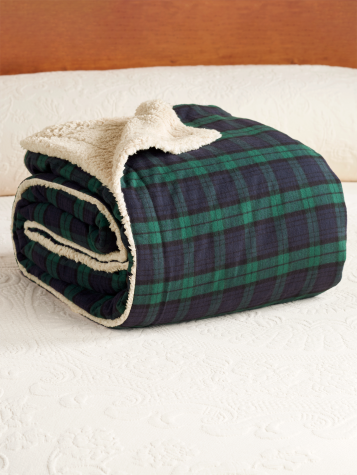 Portuguese Flannel and Sherpa Fleece Throw