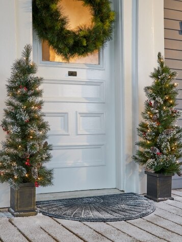 Pre-Lit Loveland Spruce Artificial Christmas Tree, Set of 2