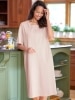 Comfort Knit Solid Color Cotton Short-Sleeve Long Nightgown
