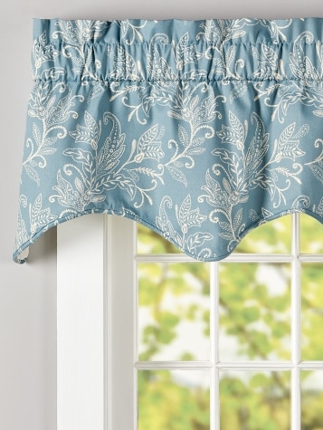 Paisley Forest Lined Rod Pocket Scalloped Valance