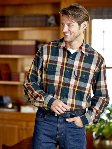 Men's Orton Brother's Plaid Flannel Shirt Jacket