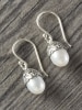 Pearl and Sterling Silver Floral Drop Earrings