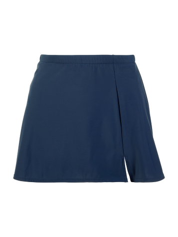 14 Inch Navy Women's Side-Slit Swim Skirt
