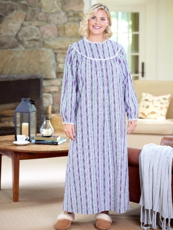 Lanz Classic Flannel Tyrolean Nightgown
