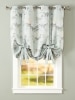 Floral Supreme Room Darkening Grommet Top Tie-Up Curtain Panel