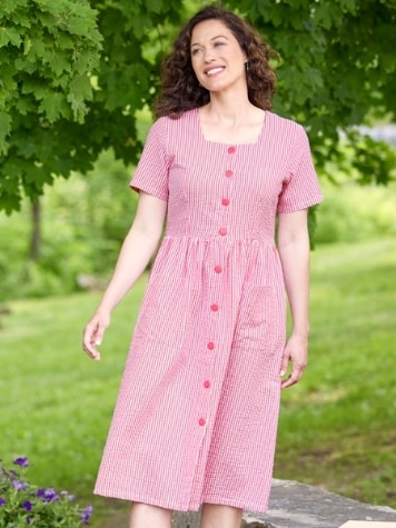 Plus size seersucker dress online