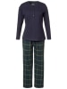 Women's Jersey Knit Henley and Flannel Pajama Pant Set
