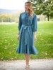 Ella Simone Cotton Denim Ruffle Dress
