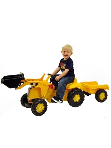 Kid's CAT Black/Yellow Front Loader Pedal Tractor