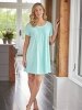 Women's Scrolling Leaves Cotton-Knit Short-Sleeve Nightgown