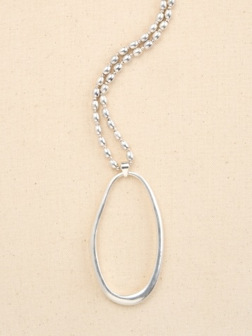 Silver Single Circle Pendant Necklace