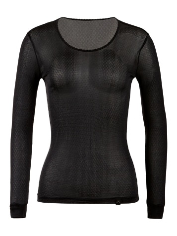 Womens Silk Long Underwear Top with Scoop Neck