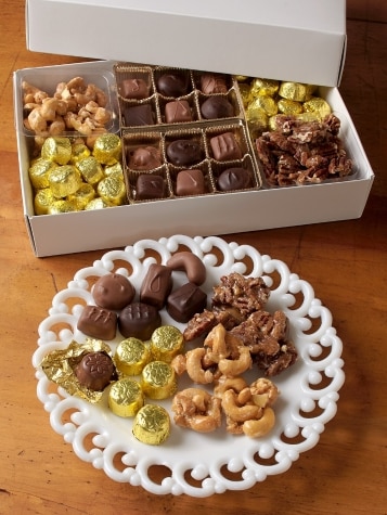 Gift Box of Mixed Chocolates & Glazed Nuts