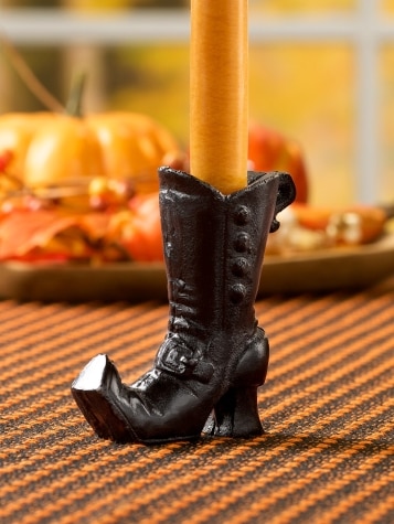 Halloween Witch's Boot Taper Candleholder
