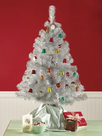 Silver Tinsel Christmas Tree, In 3 Sizes