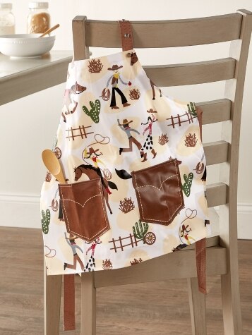 Kid's Oilcloth Craft Apron, In 2 Prints