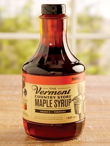 Glass Quart Bottle of Dark Maple Syrup
