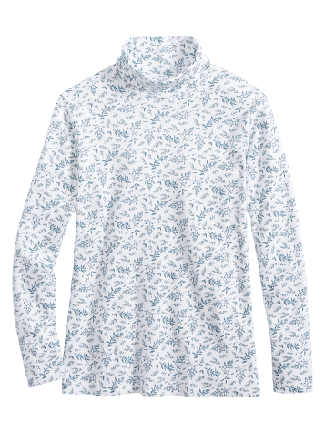 Women's Ultrasoft Organic Cotton Long-Sleeve Printed Turtleneck