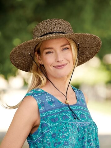 Women's Big Brim Woven Sun Hat