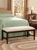 Solid Wood Bench With Upholstered Seat