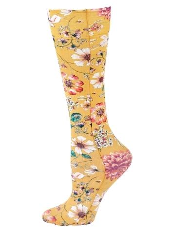 Women's Floral Mild-Compression Dress Socks, 2 Pairs