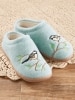 Charming Chickadees Felted Slipper Clogs