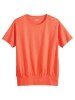 Women's Easy-Fit Short-Sleeve Cotton/Modal Banded-Bottom Top
