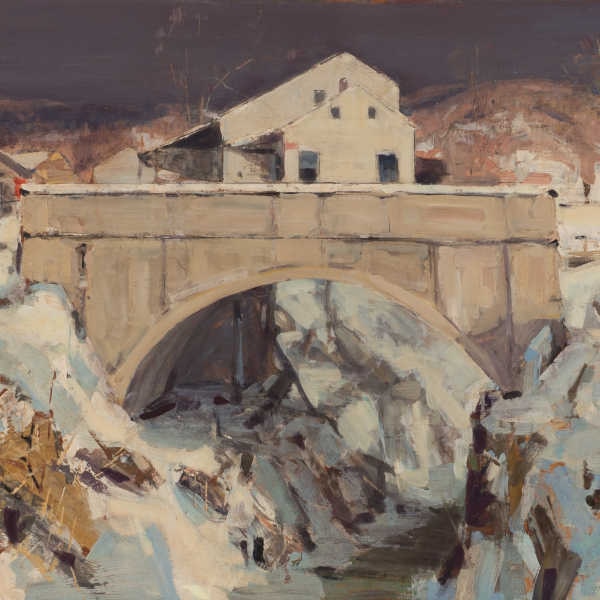 Jay Connaway (1893-1970), Pawlet Bridge, Winter, Oil on masonite, 18 ¼ x 24 1/8 in.