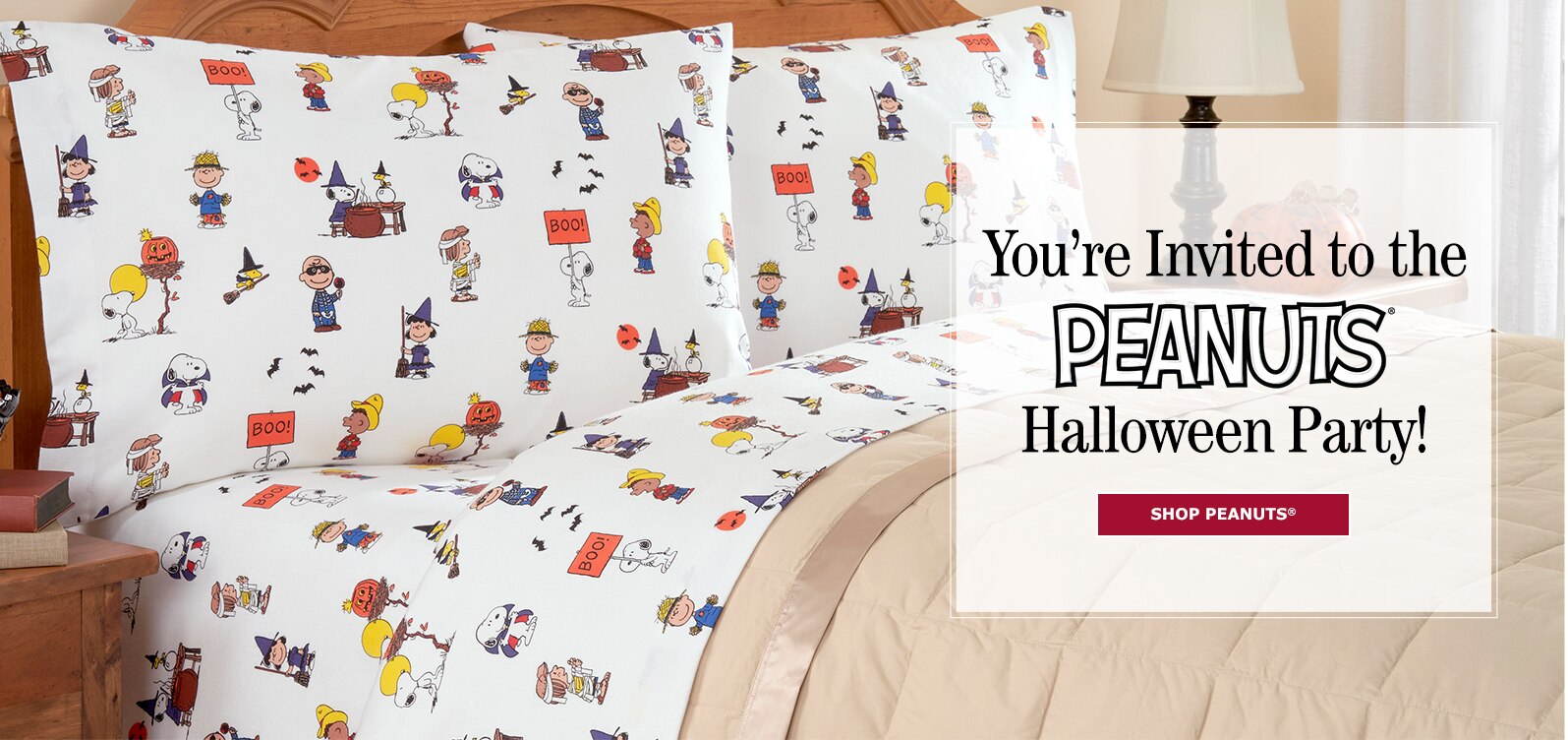 Peanuts Halloween Party Portuguese Cotton Flannel Sheet Set