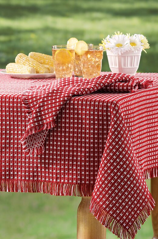 Mountain Weave Cotton Tablecloth, Mountain Weave Cotton Napkin, Set Of 2