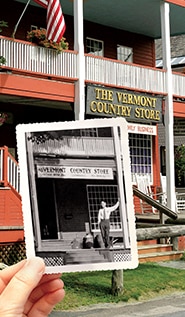 The Vermont Country Store with photo of old storefront