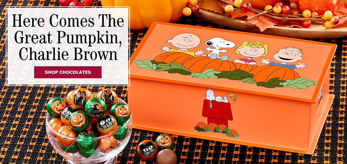 Here Comes the Great Pumpkin, Charlie Brown. Shop Chocolates