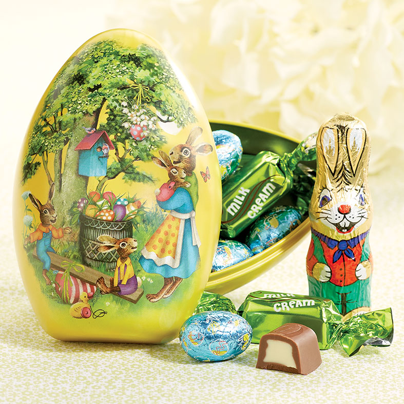Easter Egg Tin With German Chocolates
