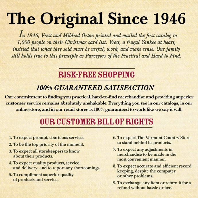 Risk-Free Shopping; Customer Bill of Rights