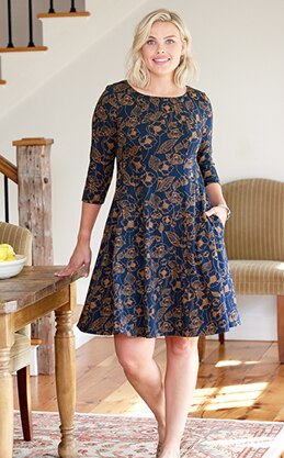 Ella Simone Fit-And-Flare Etched Floral Dress