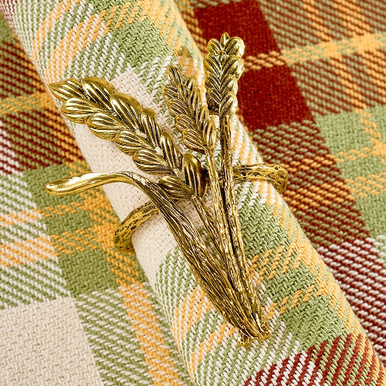Thanksgiving Wheat Napkin Ring, Set Of 4