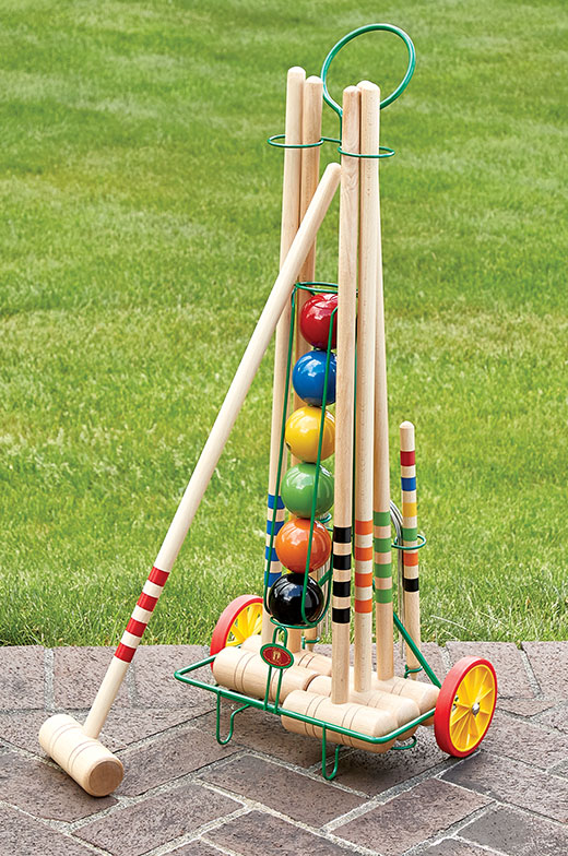 Six Player Croquet Set With Trolley