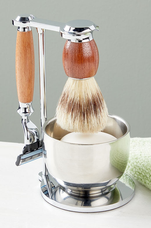 Premium Rosewood and Chrome 5-Piece Shave Set