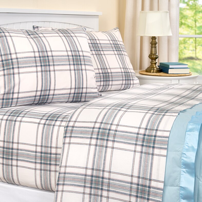 Linen And Cotton Yarn-Dyed Plaid Sheet Set