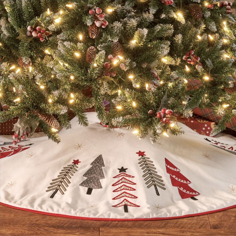 Embroidered Forest 50 Inch Tree Skirt