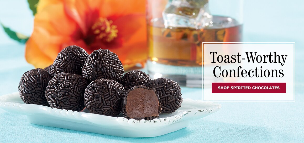 Toast-Worthy Confections. Shop Spirited Chocolates