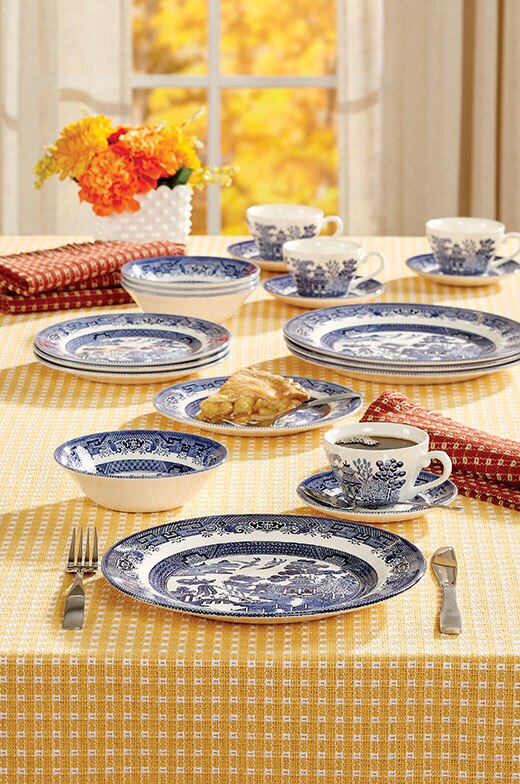Blue Willow Dinner Plates, Salad Plates, and Fruit Bowls, Sets Of 4