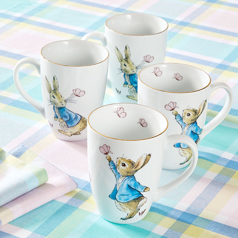 Peter Rabbit Porcelain Mug, Set Of 4