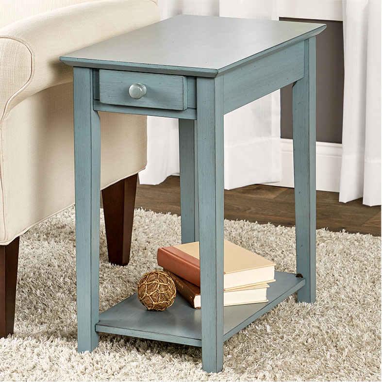 Country Casual Solid Wood Narrow End Table