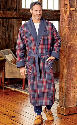Men's Orton Plaid Portuguese Flannel Wrap Robe